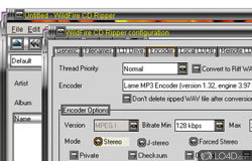 Screenshot of WildFire CD Ripper - User interface