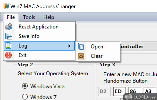 Win7 MAC Address Changer Screenshot