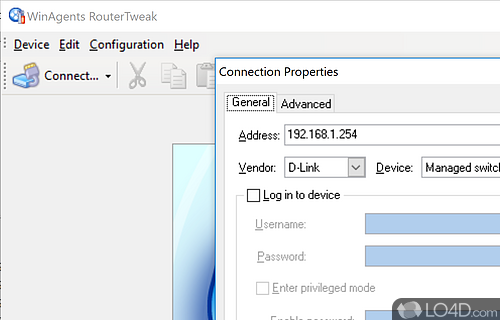 User interface - Screenshot of WinAgents RouterTweak