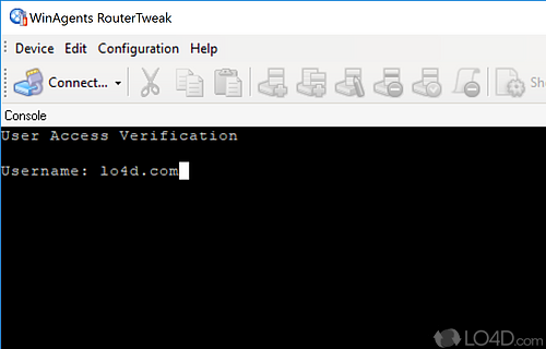 Specialized terminal shell designed for controlling routers - Screenshot of WinAgents RouterTweak