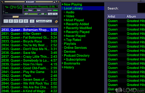 One of the leading multimedia players capable of high-quality rendering of songs - Screenshot of Winamp