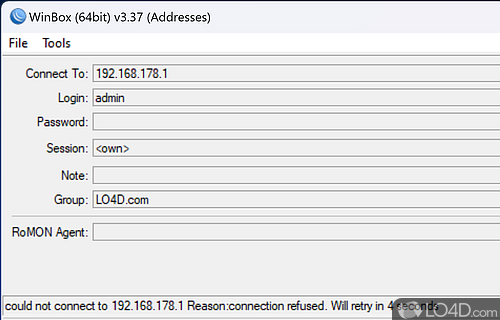 A free utility tool for MikroTik's RouterOS - Screenshot of WinBox