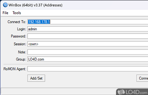 Configure MikroTik routers or RouterOS - Screenshot of WinBox