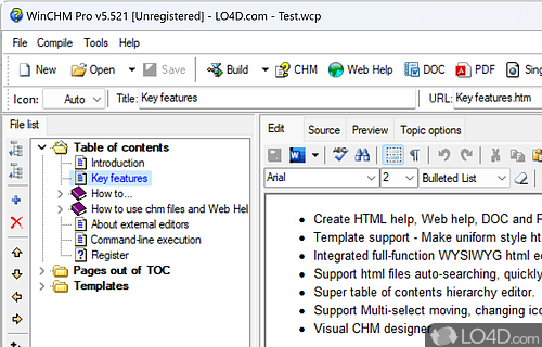 WinCHM - help authoring software Screenshot
