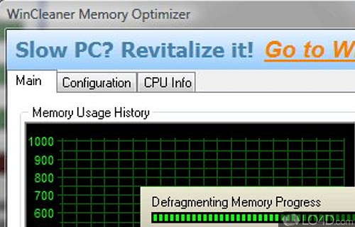 Screenshot of WinCleaner Memory Optimizer - Optimize computer's memory fast and easy