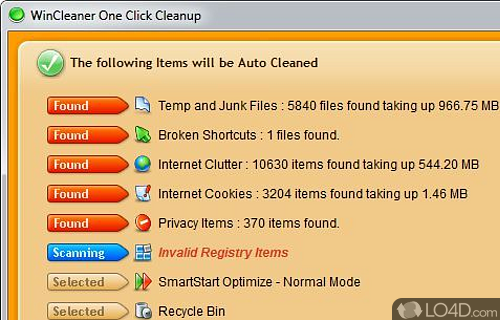 WinCleaner OneClick CleanUp Screenshot