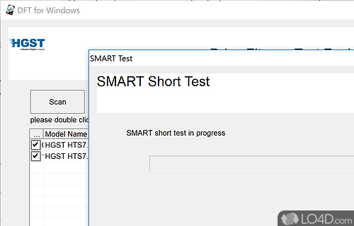 A few preparations required first - Screenshot of WinDFT (HGST Drive Fitness Test)