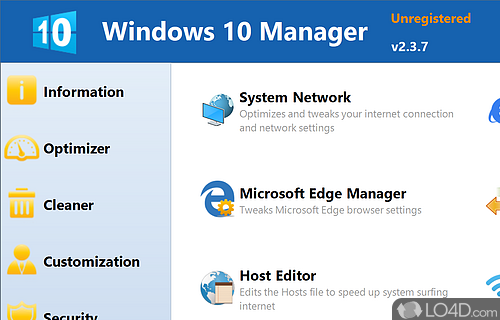Windows 10 Manager screenshot