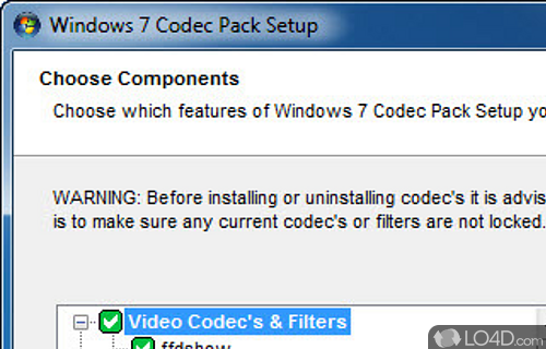 Screenshot of Windows 7 Codec Pack - Custom deployment on your system