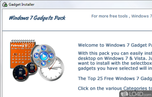 Windows 7 Gadgets Pack Screenshot