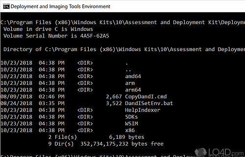 Includes support for amd64, arm, arm64, x86 and all of the tools available in the Windows Software Development Kit - Screenshot of Windows ADK