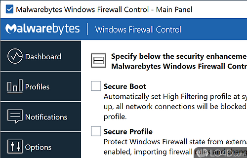 High Filtering - Screenshot of Windows Firewall Control