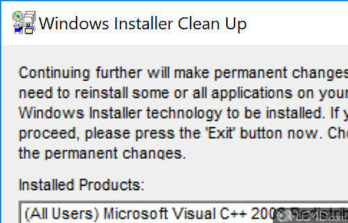 Windows Installer CleanUp Utility Screenshot
