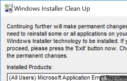 Windows Installer CleanUp Utility Screenshot