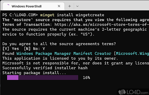 Installation, usage, and prerequisites - Screenshot of Windows Package Manager