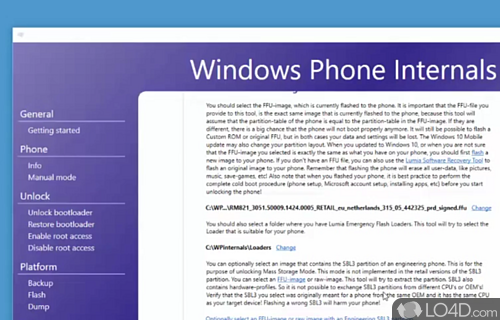 Screenshot of Windows Phone Internals - Unlock the bootloader of several Lumia devices, then get the chance to enable root access