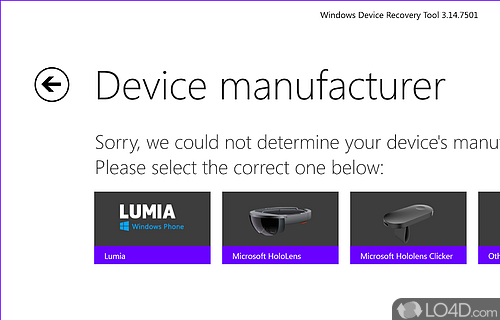 Windows Phone Recovery Tool Screenshot
