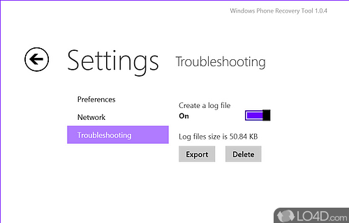 Connect your Windows Phone-based handset - Screenshot of Windows Phone Recovery Tool