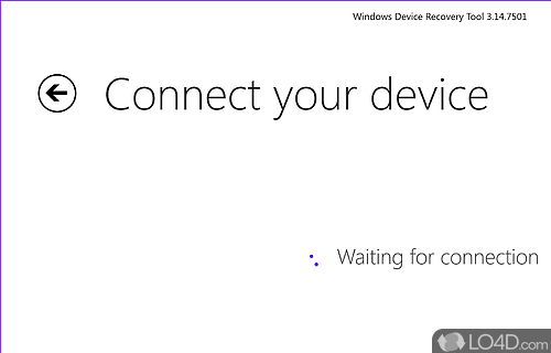 User interface - Screenshot of Windows Phone Recovery Tool