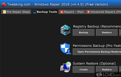 Comes with a straightforward wizard-like UI - Screenshot of Tweaking.com - Windows Repair