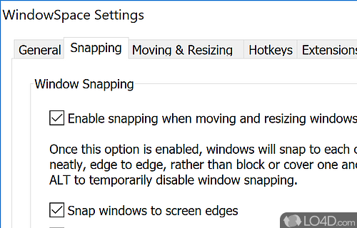 Subtle user interface - Screenshot of WindowSpace