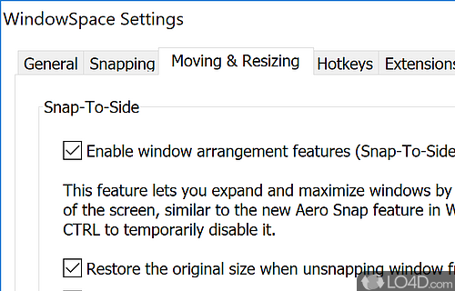 Useful organizing functions - Screenshot of WindowSpace