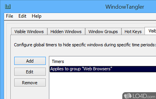 User interface - Screenshot of WindowTangler