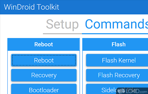 User interface - Screenshot of WinDroid Toolkit