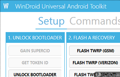 User interface - Screenshot of WinDroid Universal Android Toolkit