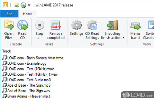 User interface - Screenshot of winLAME