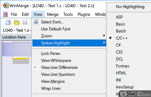 Merging tool - Screenshot of WinMerge