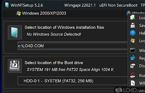 Apply multiple tweaks to the customized Windows installer - Screenshot of WinNTSetup