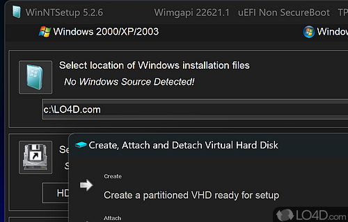 Personalize the installation of Windows - Screenshot of WinNTSetup