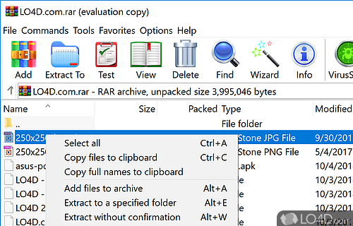 The industry-standard in compression - Screenshot of WinRAR