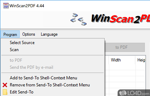 Primary Tools and Uses - Screenshot of WinScan2PDF