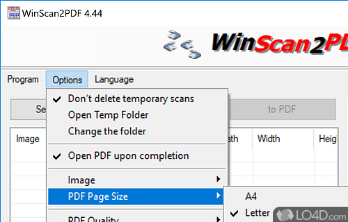 Additional Details and Features - Screenshot of WinScan2PDF