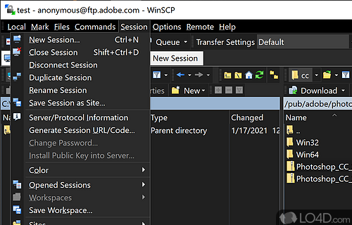 Complex but very secure - Screenshot of WinSCP