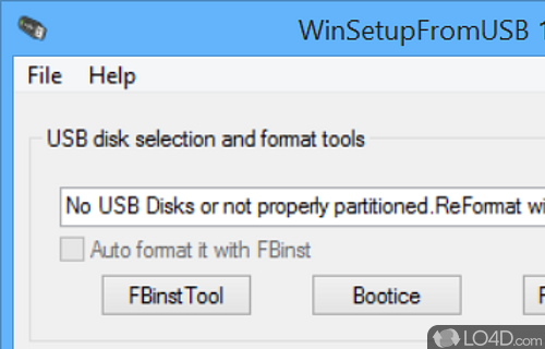 Install Windows or Linux operating systems using a formatted USB drive or Flash media thanks to this app - Screenshot of WinSetupFromUSB