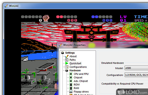 Screenshot of WinUAE - User interface