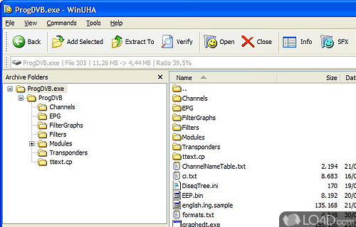 Screenshot of WinUHA - A GUI for its powerful ancestor