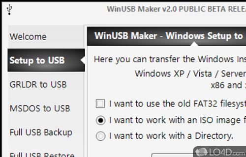 Create bootable USB flash drive - Screenshot of WinUSB Maker