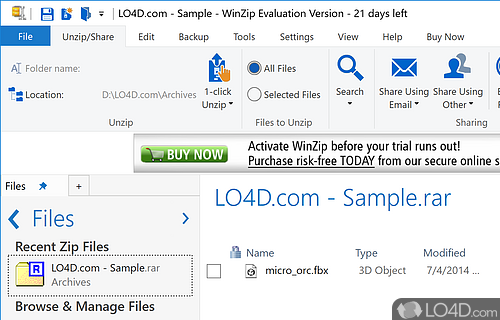 WinZip Screenshot