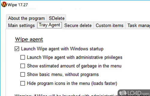 It works with a plethora of third-party installed applications - Screenshot of Wipe