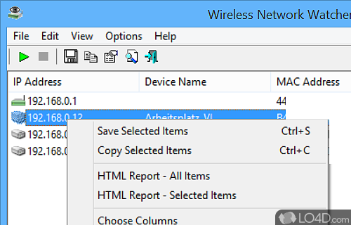Devices that are connected to any particular wireless network - Screenshot of Wireless Network Watcher