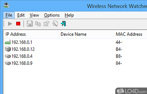 Screenshot of Wireless Network Watcher - Software app to scan network and view all the connected devices