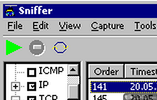 Screenshot of Wireless Snif - User interface