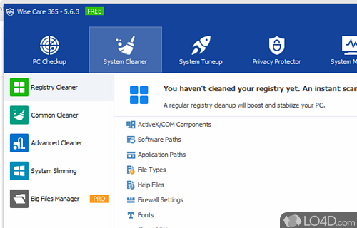 Tweak the PC - Screenshot of Wise Care 365