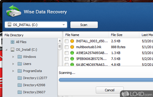 Freeware for Recovering Deleted Data - Screenshot of Wise Data Recovery