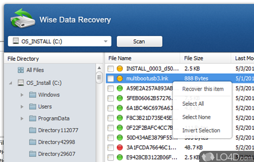 Wise Data Recovery Screenshot