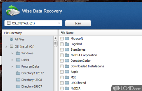 Get back lost files - Screenshot of Wise Data Recovery